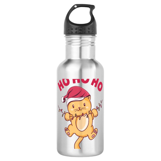 Botella De Agua Navidades Cat Ho Ho Ho Ho (Anverso)