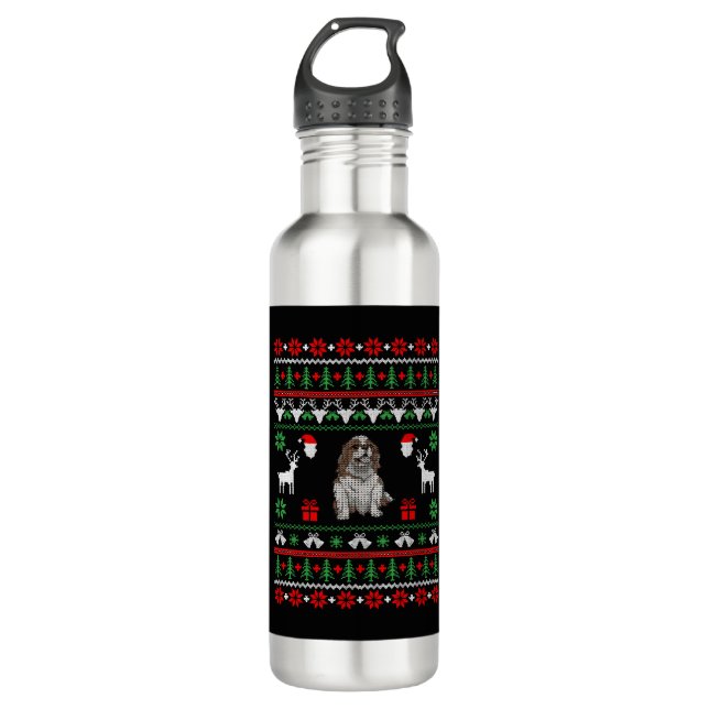 Botella De Agua Navidades Cavalier King Charles (Anverso)