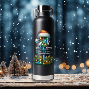 Botella De Agua Navidades con temas de golf en disco
