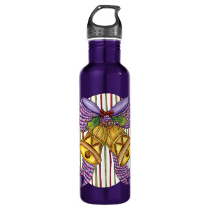 Botella De Agua Navidades cortos Jingle Bells con Ribbon y Bow