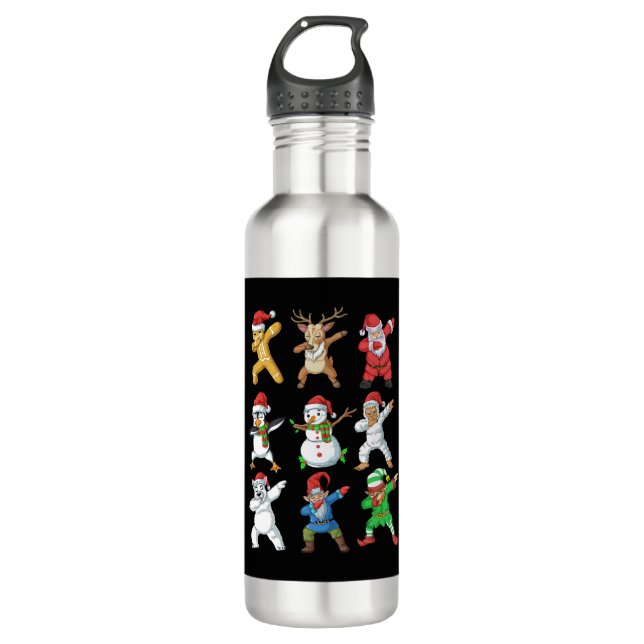 Botella De Agua Navidades de amigos de Dabbing Santa Elf (Anverso)