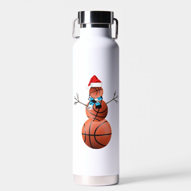 Botella De Agua Navidades de baloncesto Snowman (Delantero)