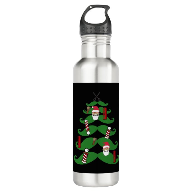 Botella De Agua Navidades de Barber Shop (Anverso)