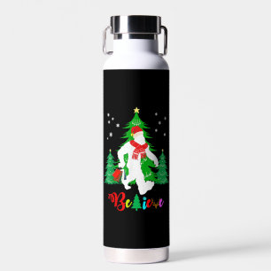 Botella De Agua Navidades de Bigfoot Yeti Sasquatch creen que Navi