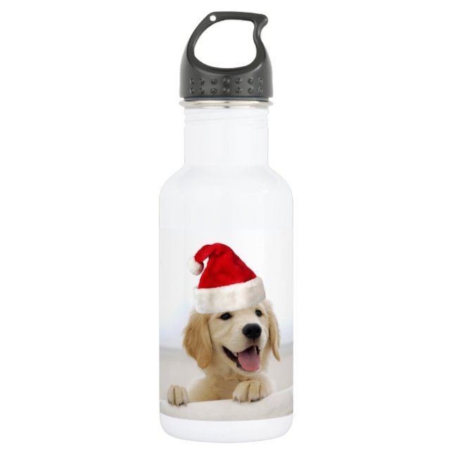 Botella De Agua Navidades de Cachorros de Golden Retriever (Anverso)