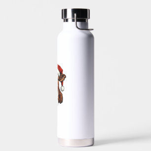 Botella De Agua Navidades de Cow Santa Hat