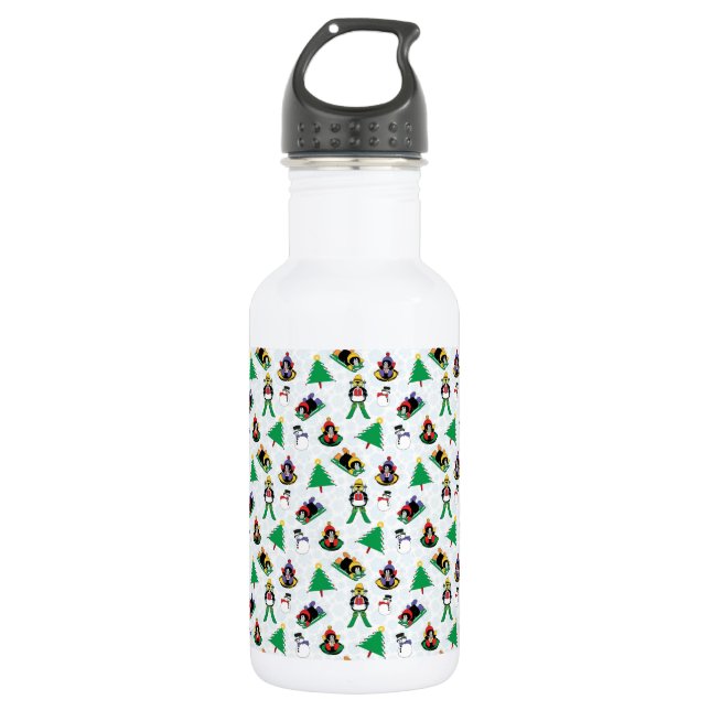 Botella De Agua Navidades de esquí de pingüino (Anverso)
