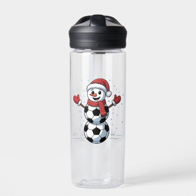 Botella De Agua Navidades de fútbol de snowman Santa Baseball Spor (Delante)