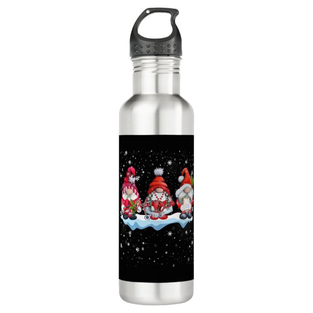 Botella De Agua Navidades de Gnomes Enfermera Phlebotomy (Anverso)