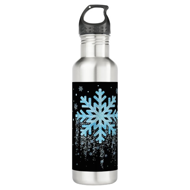 Botella De Agua Navidades de invierno con Snowflake a la par de mu (Anverso)