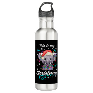 Botella De Agua Navidades de invierno Elefante Pajama