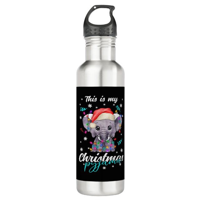 Botella De Agua Navidades de invierno Elefante Pajama (Anverso)