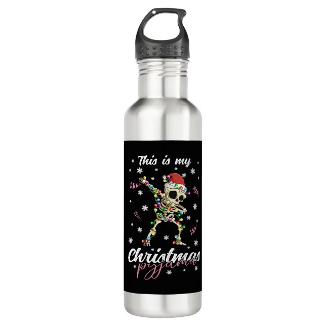 Botella De Agua Navidades de invierno Pajama Skeleton (Anverso)