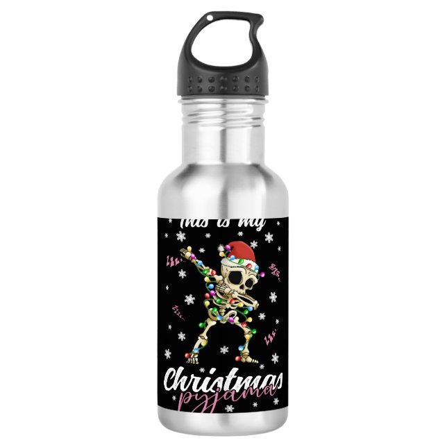Botella De Agua Navidades de invierno Pajama Skeleton (Anverso)