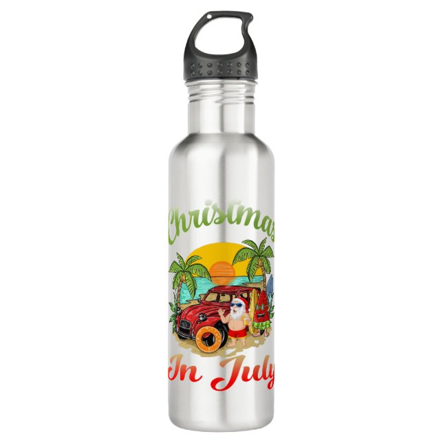 Botella De Agua Navidades de Julio en Santa Hawai (Anverso)