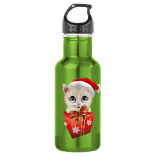 Botella De Agua Navidades de Kitten Santa con