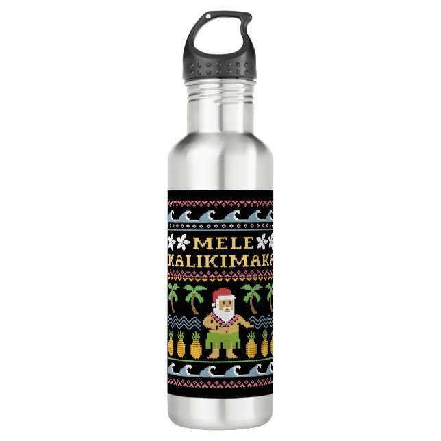 Botella De Agua Navidades de Mele Kalikimaka (Anverso)