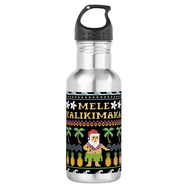 Botella De Agua Navidades de Mele Kalikimaka (Anverso)