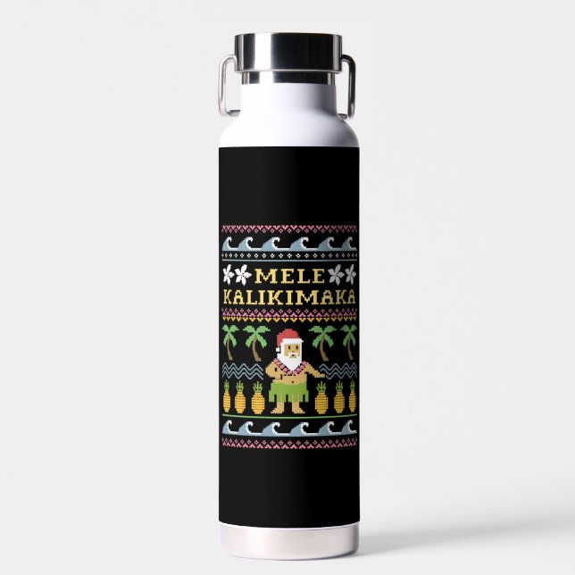 Botella De Agua Navidades de Mele Kalikimaka (Delantero)