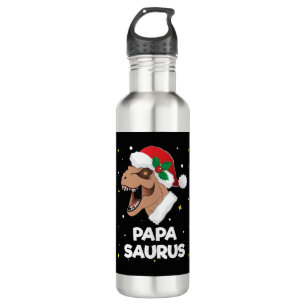 Botella De Agua Navidades de Papasauro Santa Claus Dinosaur