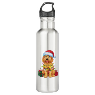 Botella De Agua Navidades de perros de lujo de Santa Hat Goldendoo