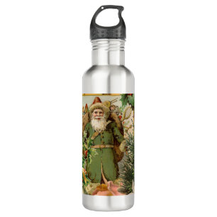 Botella De Agua Navidades de Santa Claus Bellas Artes Antiguas