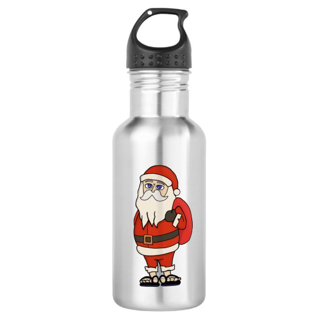 Botella De Agua Navidades de Santa Claus Flip Flops (Anverso)