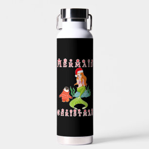 Botella De Agua Navidades de sirenas y divertidos pingüinos