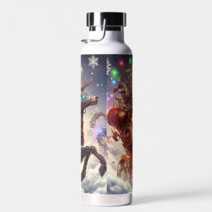 Botella De Agua Navidades de steampunk de Santa/Reindeer/invierno