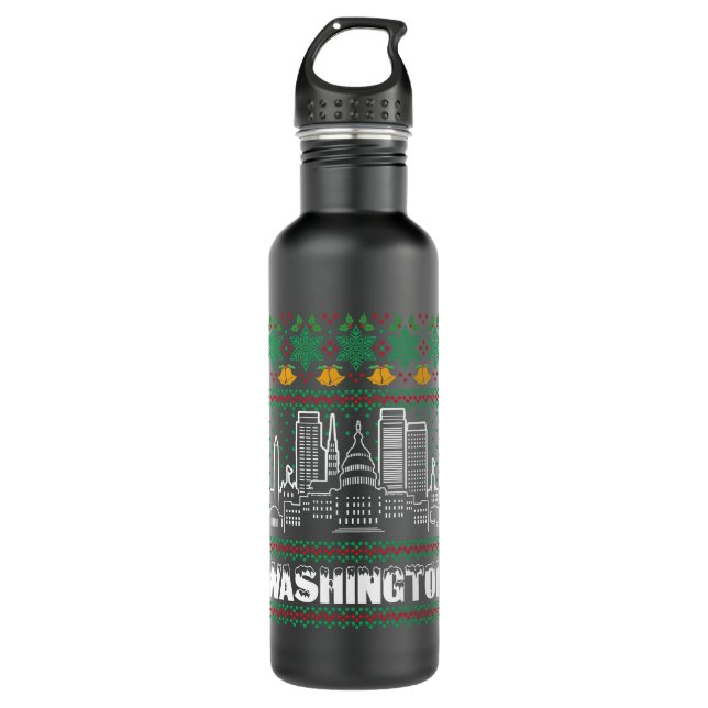 Botella De Agua Navidades de Washington Ugly (Anverso)