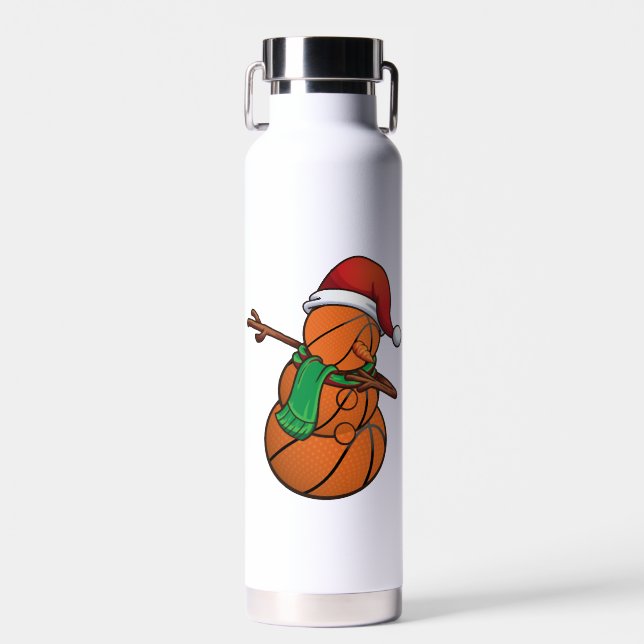 Botella De Agua Navidades del baloncesto Dabbing Snowman (Delantero)