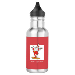 Botella De Agua Navidades del ejercicio de fitness feliz con Santa