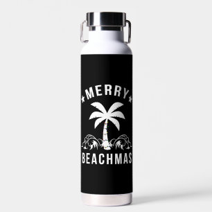 Botella De Agua Navidades del Merry Beachmas Palm Tree Beach