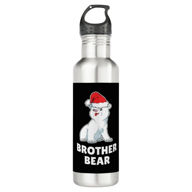 Botella De Agua Navidades del oso polar - regalo de hermano de Nav (Anverso)