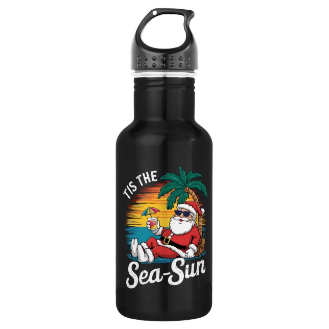 Botella De Agua Navidades Del Sea Sun Santa Beach En Juy (Anverso)