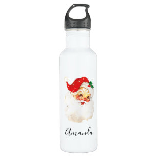 Botella De Agua Navidades del Viejo Santa Claus Retro Jolly