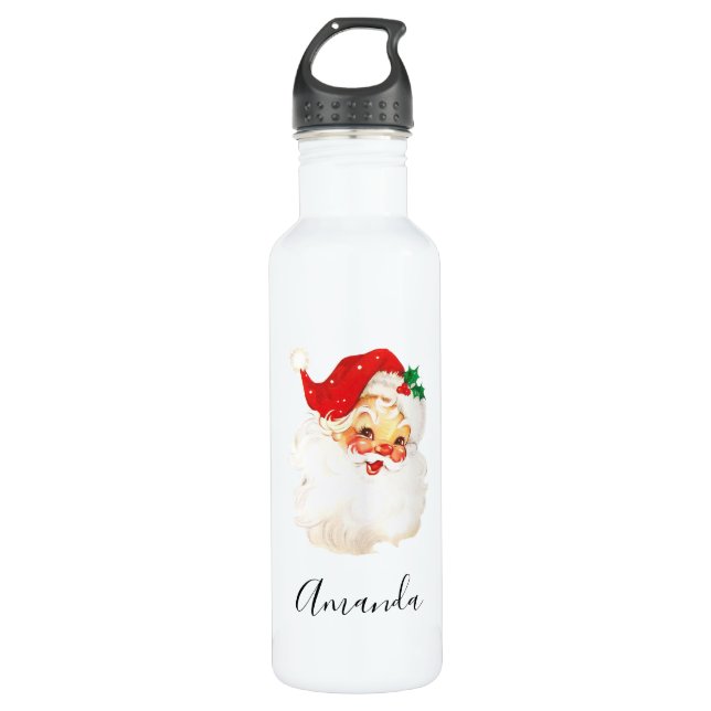 Botella De Agua Navidades del Viejo Santa Claus Retro Jolly (Anverso)