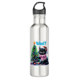 Botella De Agua Navidades divertidos gatitos ¿qué pasa con el Pega