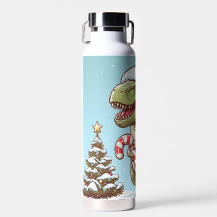 Botella De Agua Navidades dulces de caña de caramelo dinosaurio