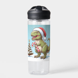 Botella De Agua Navidades dulces de caña de caramelo dinosaurio