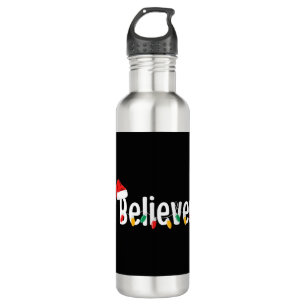 Botella De Agua Navidades Faith Believer   Luces navideñas de Sant