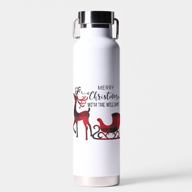 Botella De Agua Navidades familiares coincidentes | Moderno person (Delantero)