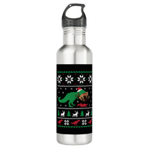 Botella De Agua Navidades feos de dinosaurios Navidades divertidos