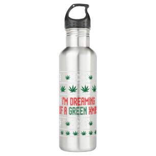 Botella De Agua Navidades feos y verdes de Weed Sweater Xmas