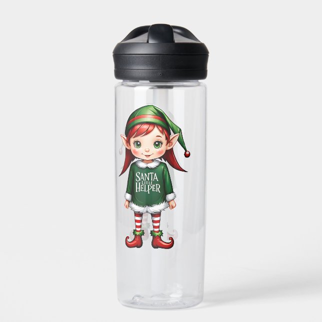 Botella De Agua Navidades festivos del pequeño ayudante del elfo (Delante)