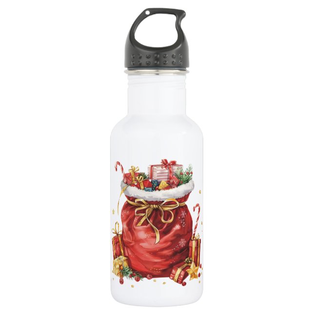 Botella De Agua Navidades festivos obsequios con regalos (Anverso)