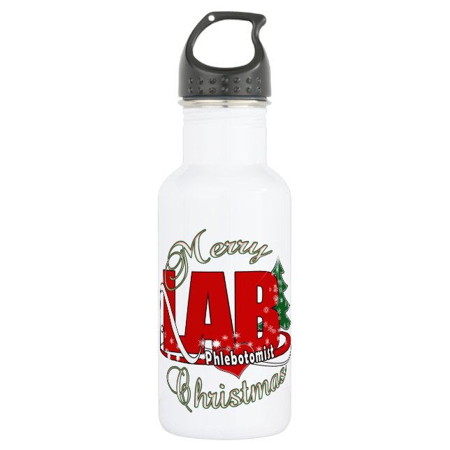 BOTELLA DE AGUA NAVIDADES FLEBOTOMISTAS DE LAB (Anverso)