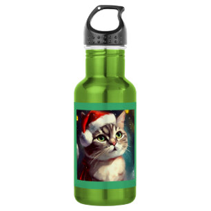 Botella De Agua Navidades Gato 2