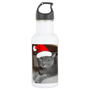 Botella De Agua Navidades gatos azules rusos