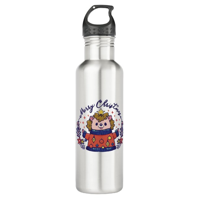 BOTELLA DE AGUA NAVIDADES HOLIDAY HEDGEHOG (Anverso)
